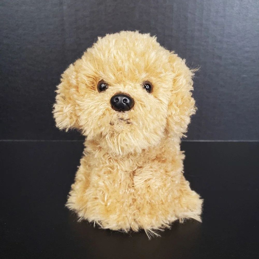 Demdaco Goldendoodle Labradoodle Brown Poodle Puppy Dog Realistic 5.5